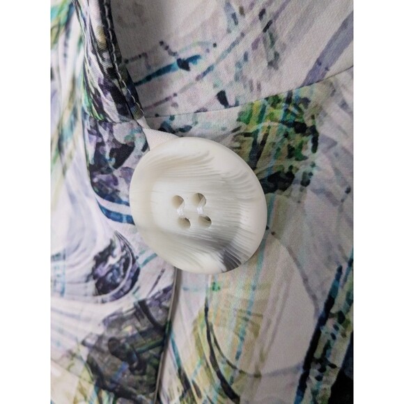 LIOR Paris Vanya Swing Jacket Women XL Cream Purple Swirl Art to Wear Lagenlook - Picture 5 of 14